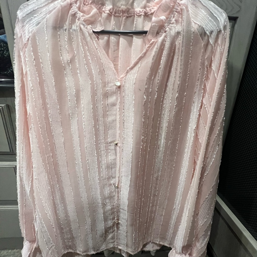 Elegant Pink Striped Women's Top